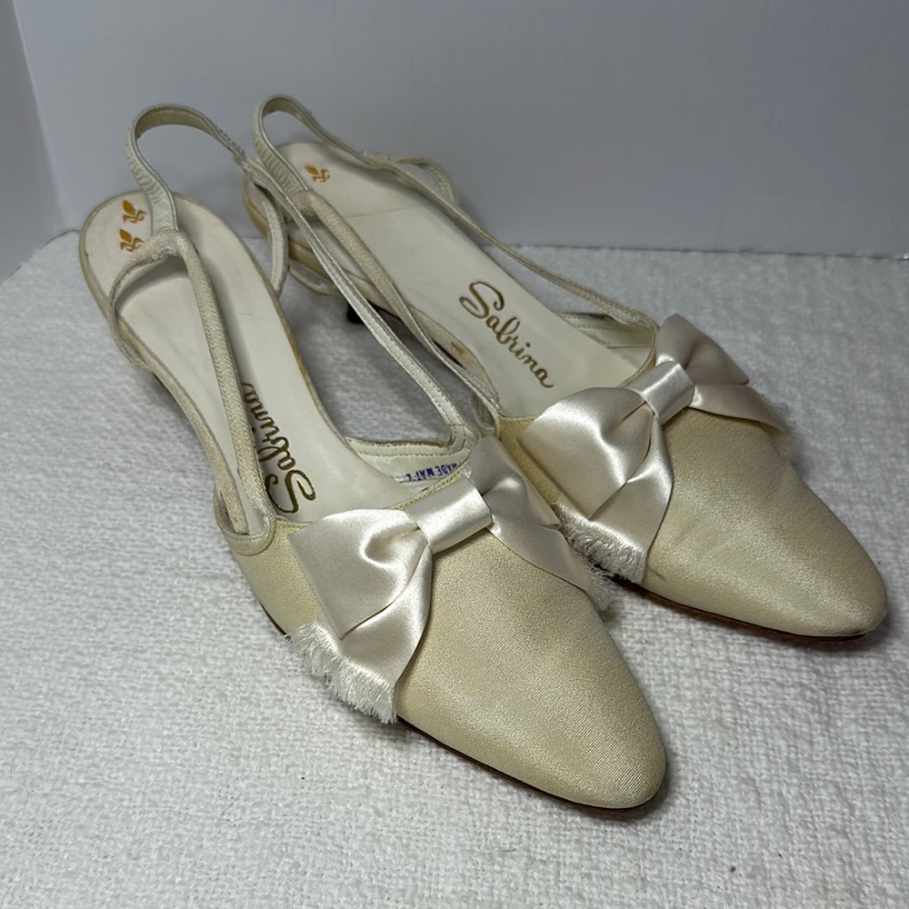 Salinas Women's Cream Slingback Vintage Wedding Shoes